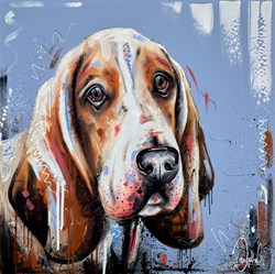 All Ears by Samantha Ellis - Original Painting on Box Canvas sized 30x30 inches. Available from Whitewall Galleries
